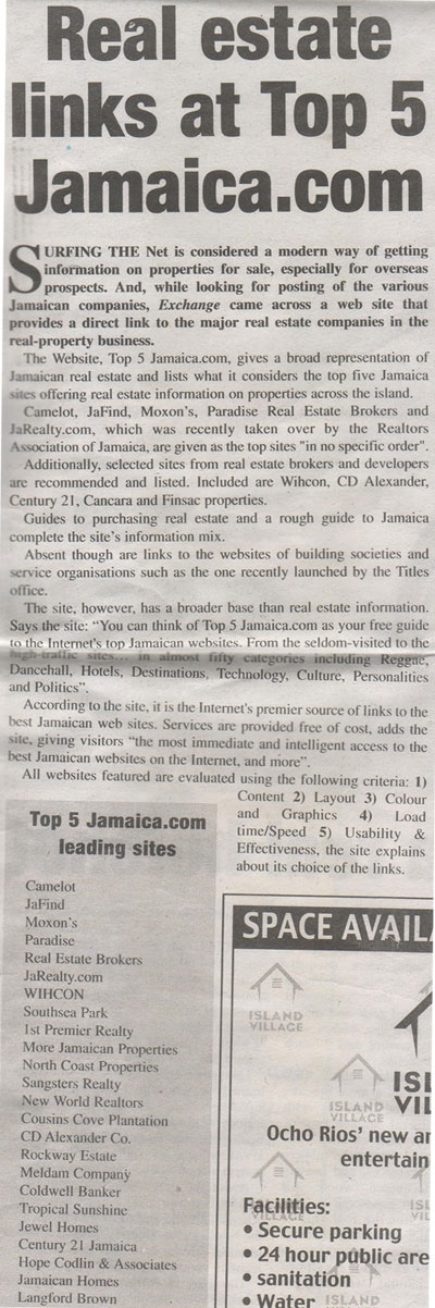 Click to go to Top 5 Jamaica